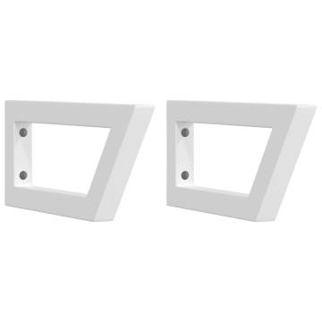 Elegant White Trapezium Shelf Brackets for Washbasin - 2 pcs