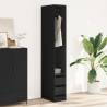 Stylish Black Wardrobe - Engineered Wood 30x50x200 cm