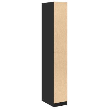 Stylish Black Wardrobe - Engineered Wood 30x50x200 cm