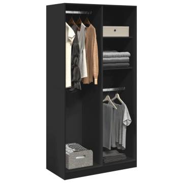 Wardrobe Black 100x50x200 cm Engineered Wood | Hipomarket