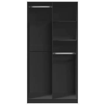 Wardrobe Black 100x50x200 cm Engineered Wood | Hipomarket