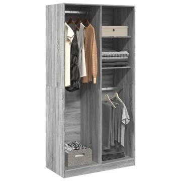 Wardrobe Grey Sonoma 100x50x200 cm | Engineered Wood | HipoMarket