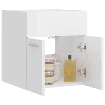 High Gloss White Sink Cabinet | Stylish Bathroom Storage