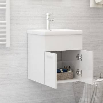 High Gloss White Sink Cabinet | Stylish Bathroom Storage