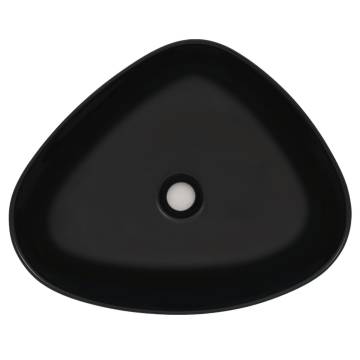 Stylish Black Ceramic Triangle Basin - 50.5x41x12 cm