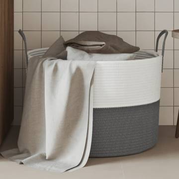 Stylish Grey & White Storage Basket Ø51x33 cm - Hipomarket