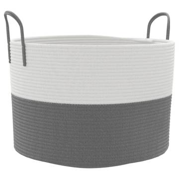 Stylish Grey & White Storage Basket Ø51x33 cm - Hipomarket