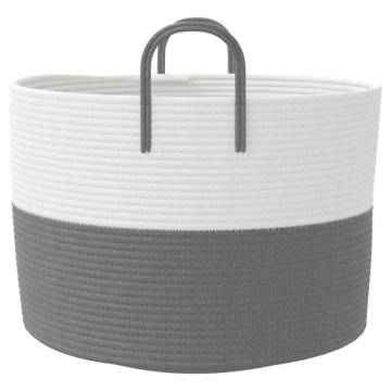 Stylish Grey & White Storage Basket Ø51x33 cm - Hipomarket