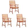 Outdoor Dining Chairs 3 pcs Solid Acacia Wood Colour brown Quantity in Package 3 Number of 1 