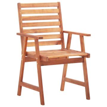 Outdoor Dining Chairs Set - 3 pcs Solid Acacia Wood