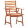 Outdoor Dining Chairs Set - 3 pcs Solid Acacia Wood