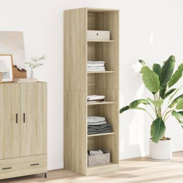 Sonoma Oak Wardrobe - 50x50x200 cm | Stylish Storage Solution