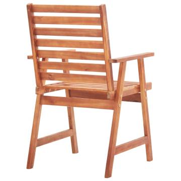 Outdoor Dining Chairs Set - 3 pcs Solid Acacia Wood