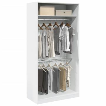 Wardrobe White 100x50x200 cm - Durable Engineered Wood