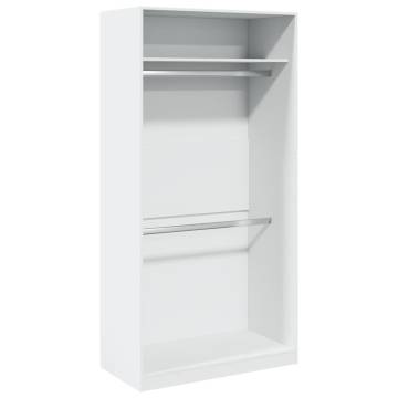 Wardrobe White 100x50x200 cm - Durable Engineered Wood