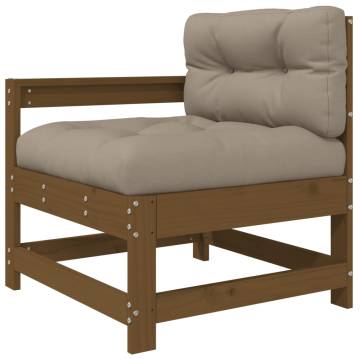 3 Piece Garden Lounge Set with Cushions - Honey Brown Wood