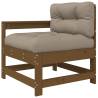 3 Piece Garden Lounge Set with Cushions - Honey Brown Wood