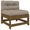 3 Piece Garden Lounge Set with Cushions - Honey Brown Wood