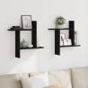 Stylish Black Wall Shelves - 2 pcs, 50x12x50 cm | HipoMarket