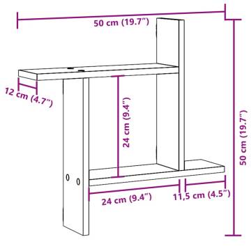 Wall Shelves 2 pcs Concrete Grey 50x12x50 cm | Hipomarket UK