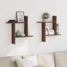 Brown Oak Wall Shelves - 2 pcs, 50x12x50 cm | HipoMarket