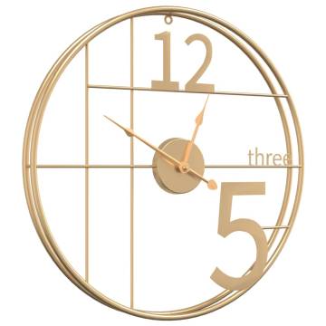 Elegant Gold Wall Clock Ø50 cm - Stylish Home Decor