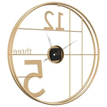 Elegant Gold Wall Clock Ø50 cm - Stylish Home Decor