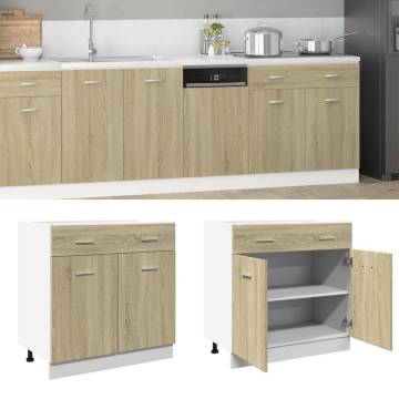 Drawer Bottom Cabinet Sonoma Oak - 80x46x81.5 cm | HipoMarket