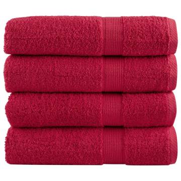 Premium Shower Towels SOLUND 4 pcs - Red 70x140 cm 600 gsm