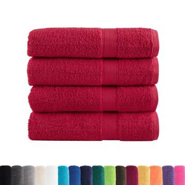 Premium Shower Towels SOLUND 4 pcs - Red 70x140 cm 600 gsm