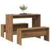  3 Piece Dining Table and Bench set Atisian Oak Engineered Wood Colour oak Number of 1 