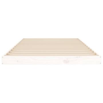 White Bed Frame 100x200 cm - Solid Pine Wood - Hipomarket