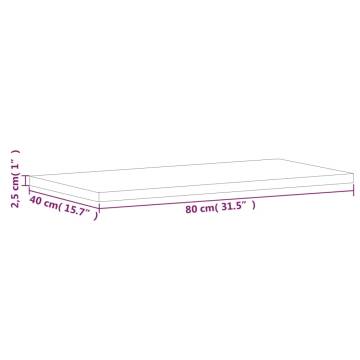 Rectangular Solid Beech Wood Table Top - 80x40 cm