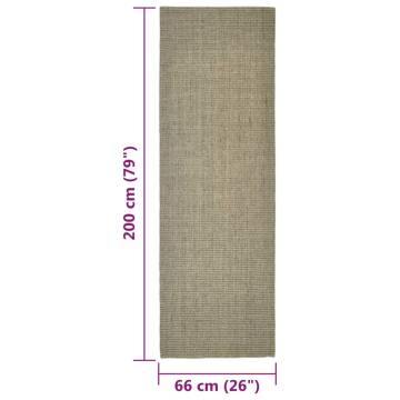 Durable Taupe Sisal Rug for Scratching Post - 66x200 cm