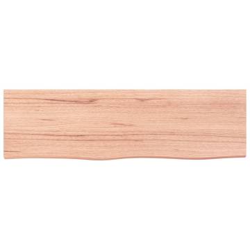 Light Brown Solid Wood Bathroom Countertop | 100x30 cm