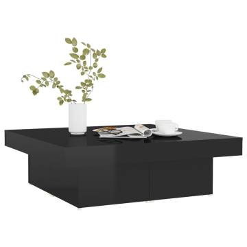 High Gloss Black Coffee Table - Stylish & Durable 90x90 cm