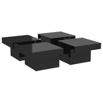 High Gloss Black Coffee Table - Stylish & Durable 90x90 cm