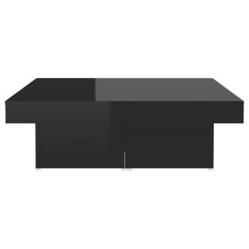 High Gloss Black Coffee Table - Stylish & Durable 90x90 cm