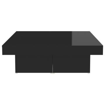 High Gloss Black Coffee Table - Stylish & Durable 90x90 cm