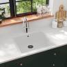  Kitchen Sink with Overflow Hole White Granite Colour white Size 550 x 460 x 194 mm 