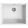 White Granite Kitchen Sink with Overflow Hole - Durable & Stylish