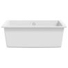 White Granite Kitchen Sink with Overflow Hole - Durable & Stylish