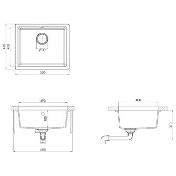 White Granite Kitchen Sink with Overflow Hole - Durable & Stylish