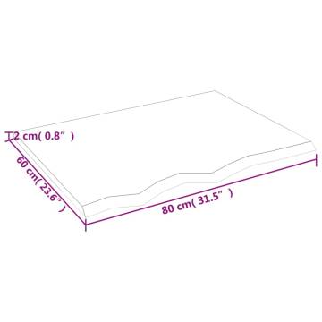 Table Top 80x60 cm - Untreated Solid Oak Wood for DIY Projects