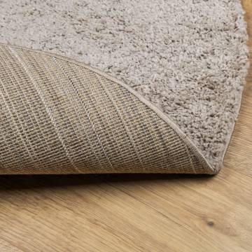 Shaggy Rug PAMPLONA High Pile Modern Beige Ø 280 cm | Hipomarket