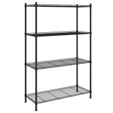 4-Tier Storage Shelf Black – Durable & Versatile | Hipomarket