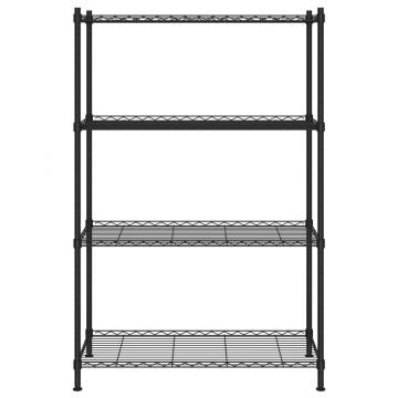 4-Tier Storage Shelf Black – Durable & Versatile | Hipomarket