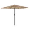 Garden Parasol with LEDs and Steel Pole - Brown 248x248 cm