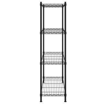 4-Tier Storage Shelf Black – Durable & Versatile | Hipomarket