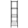 4-Tier Storage Shelf Black – Durable & Versatile | Hipomarket